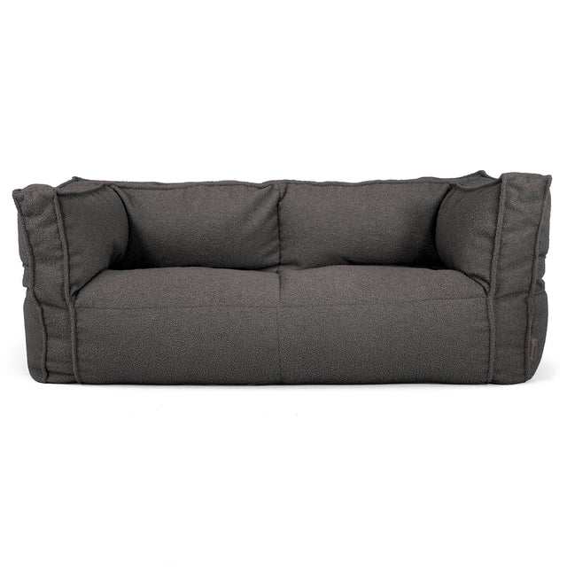 Canapé Pouf Albert 2 places - Bouclé Anthracite_01