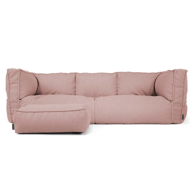 Canapé Pouf Albert 3 places - Bouclé Rose_02