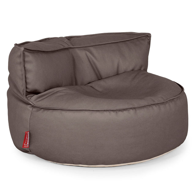 Canapé Pouf Chloe - Cuir Végan Chocolat 01