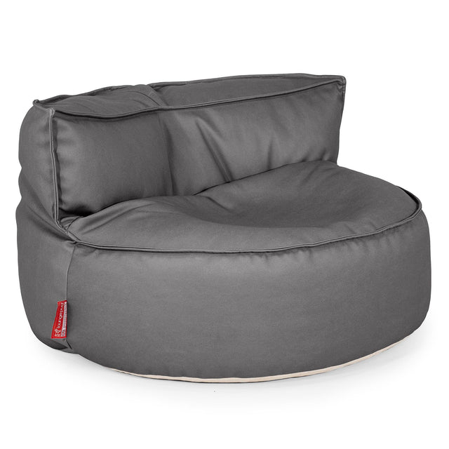Canapé Pouf Chloe - Cuir Végan Gris 01