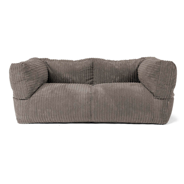 Canapé Pouf Albert 2 places - Côtelé Anthracite 01