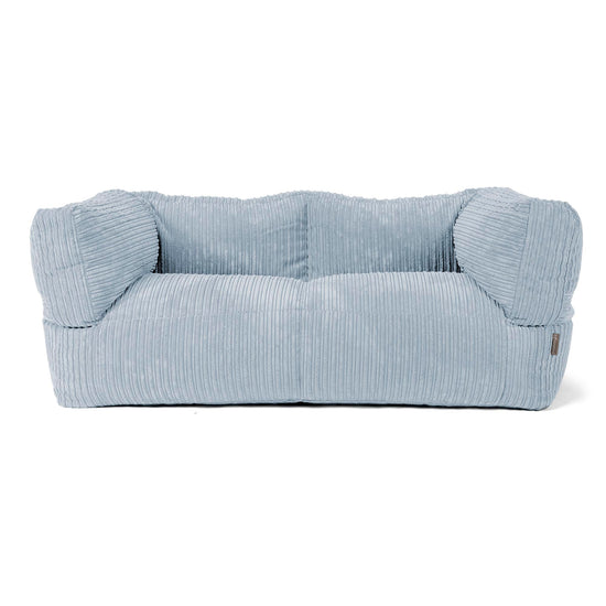Canapé Pouf Albert 2 places - Côtelé Bébé Bleu 01