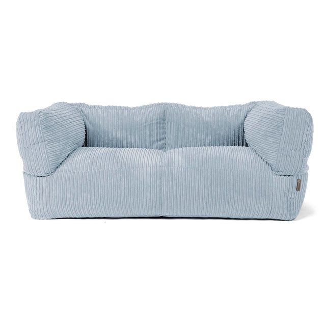 Canapé Pouf Albert 2 places - Côtelé Bébé Bleu 01