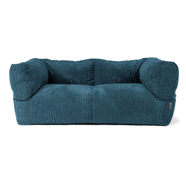 Canapé Pouf Albert 2 places - Côtelé Bleu Marine 01