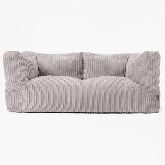 Canapé Pouf Albert 2 places - Côtelé Gris Argent 01