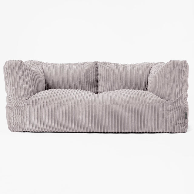 Canapé Pouf Albert 2 places - Côtelé Gris Argent 01