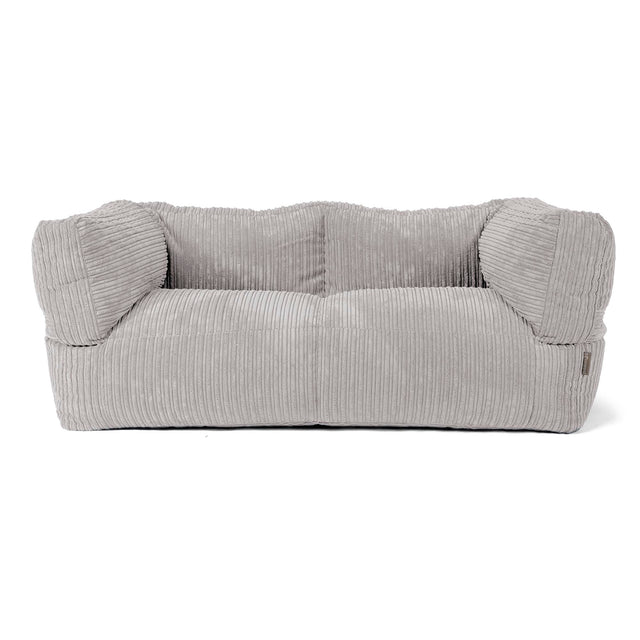 Canapé Pouf Albert 2 places - Côtelé Gris Argent 01