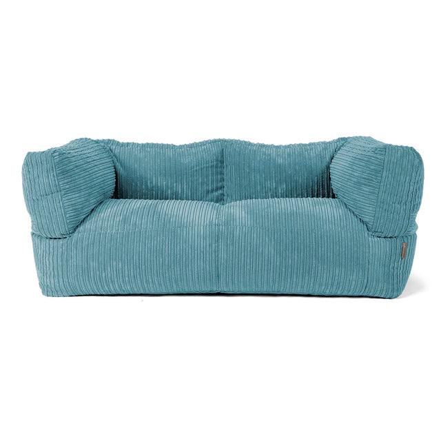 Canapé Pouf Albert 2 places - Côtelé Mer Égéé 01