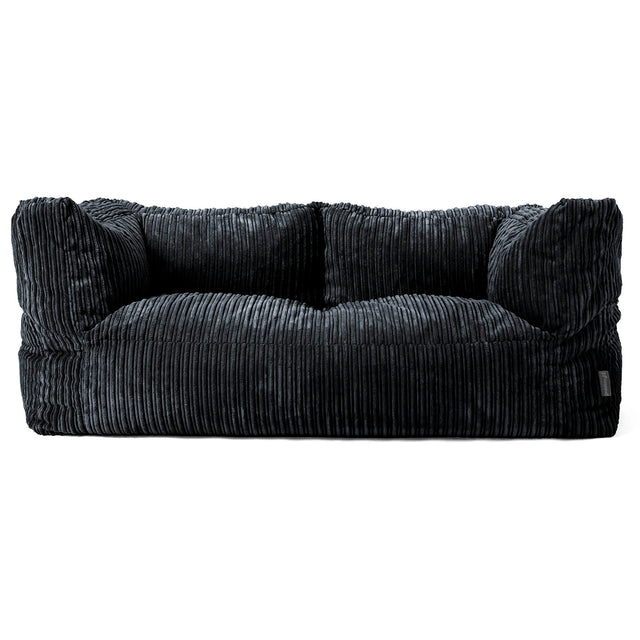 Canapé Pouf Albert 2 places - Côtelé Noir 01