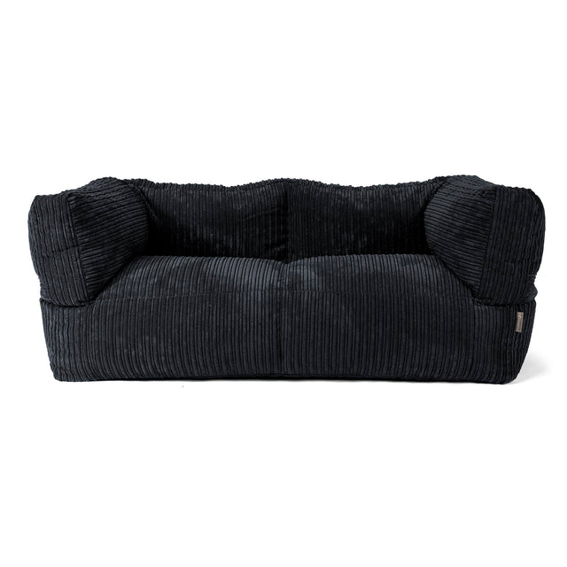 Canapé Pouf Albert 2 places - Côtelé Noir 01