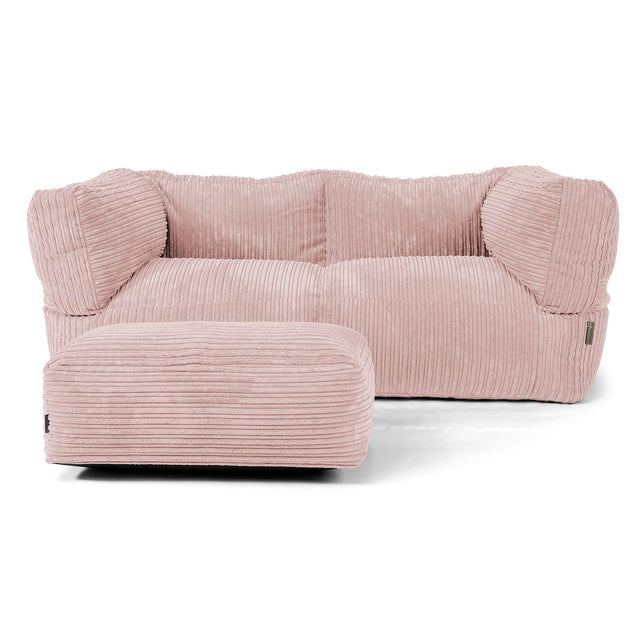 Canapé Pouf Albert 2 places - Côtelé Rose 02