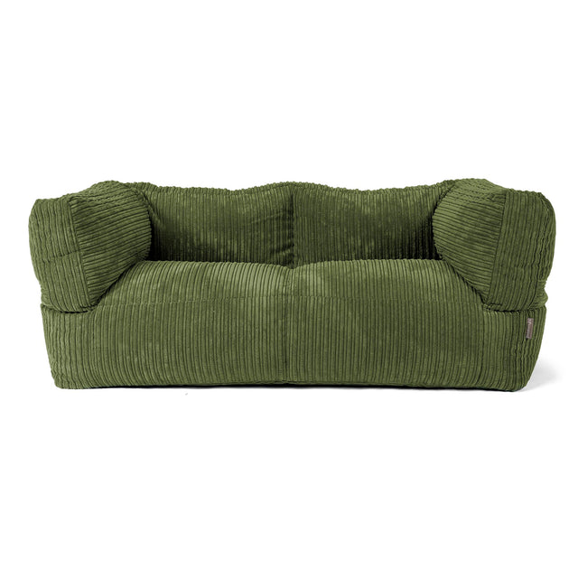Canapé Pouf Albert 2 places - Côtelé Vert Forêt 01