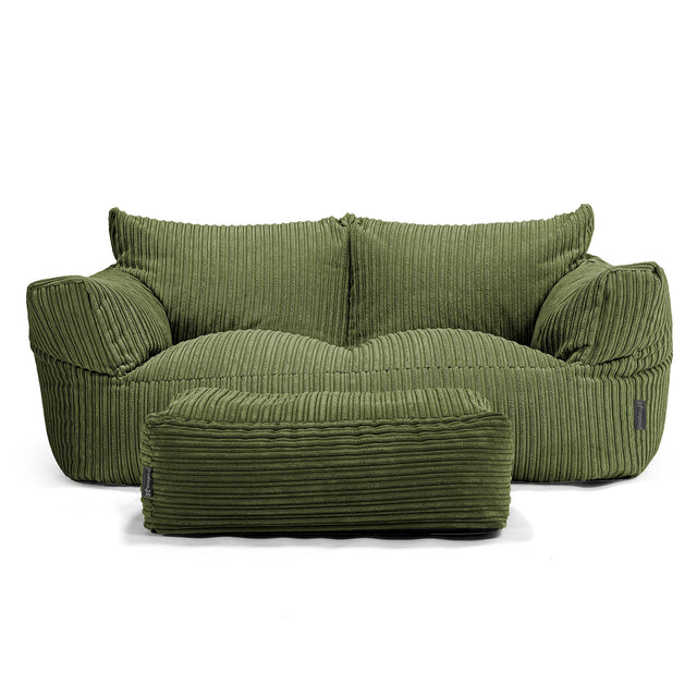 Joséphine Canapé Pouf - Côtelé Vert Forêt 02