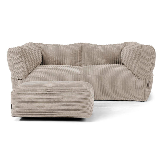 Canapé Pouf Albert 2 places - Côtelé Vison 02