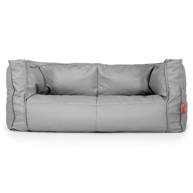 Canapé Pouf Albert 2 places - Cuir Végan Gris 01