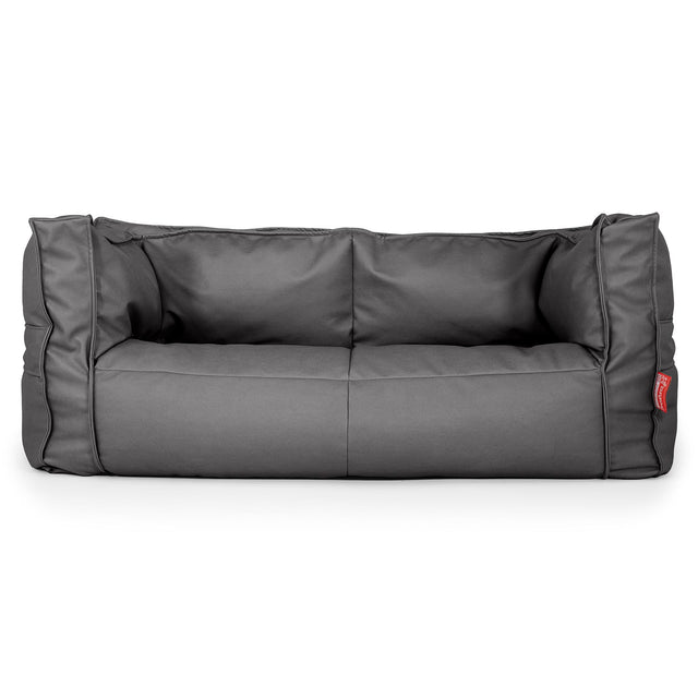 Canapé Pouf Albert 2 places - Cuir Végan Gris 01