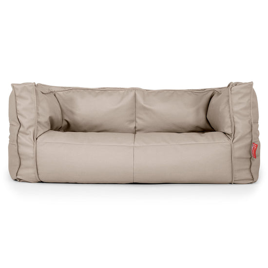 Canapé Pouf Albert 2 places - Cuir Végan Ivoire 01