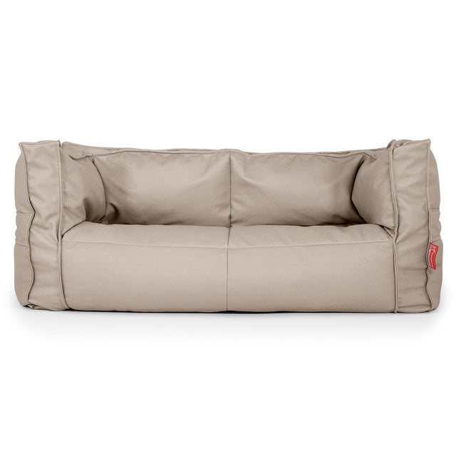 Canapé Pouf Albert 2 places - Cuir Végan Ivoire 01