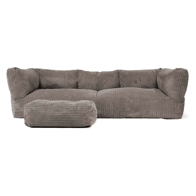 Canapé Pouf Albert 3 places - Côtelé Anthracite 02