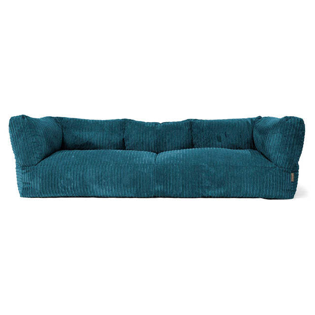 Canapé Pouf Albert 3 places - Côtelé Bleu Canard 01
