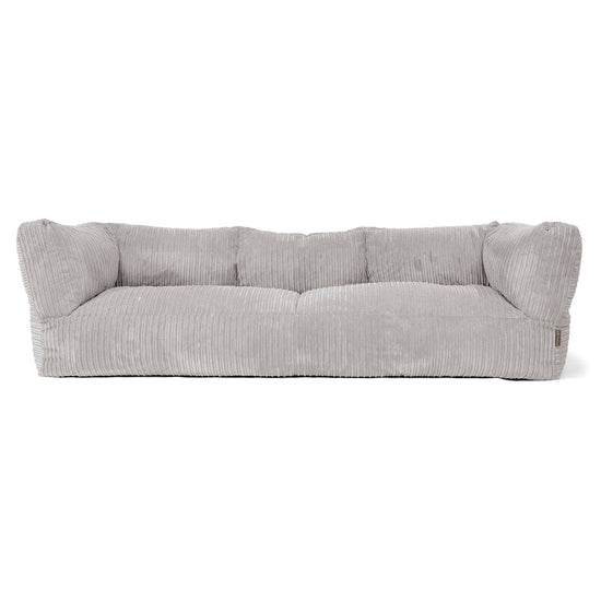 Canapé Pouf Albert 3 places - Côtelé Gris Argent 01