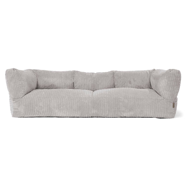 Canapé Pouf Albert 3 places - Côtelé Gris Argent 01