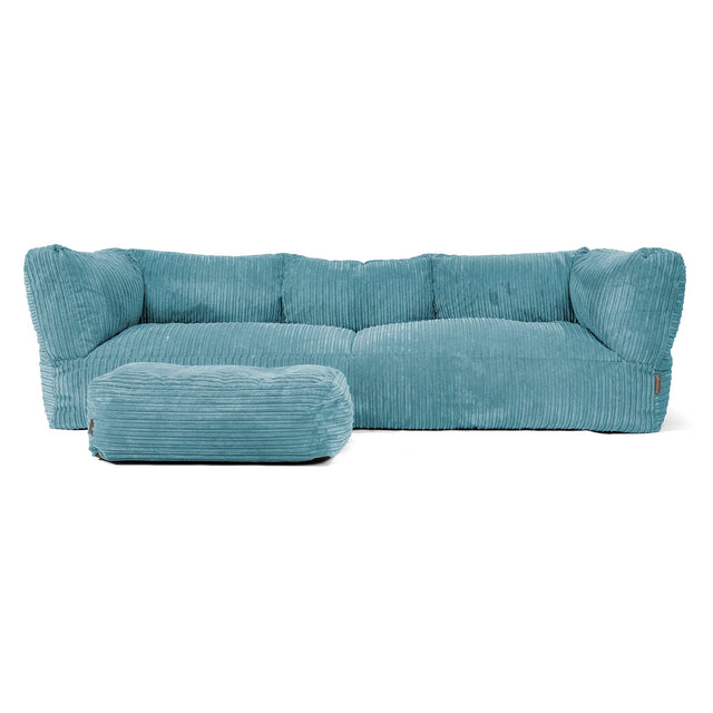 Canapé Pouf Albert 3 places - Côtelé Mer Égéé 02