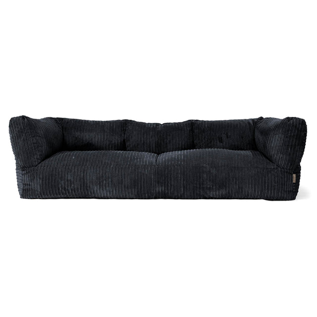 Canapé Pouf Albert 3 places - Côtelé Noir 01