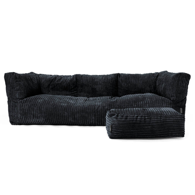 Canapé Pouf Albert 3 places - Côtelé Noir 02
