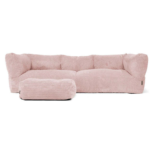 Canapé Pouf Albert 3 places - Côtelé Rose 02