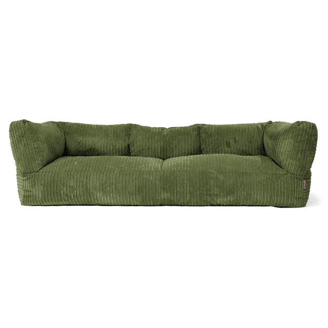 Canapé Pouf Albert 3 places - Côtelé Vert Forêt 01