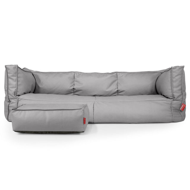 Canapé Pouf Albert 3 places - Cuir Végan Gris 02