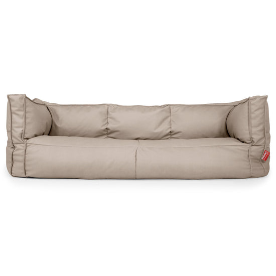 Canapé Pouf Albert 3 places - Cuir Végan Ivoire 01
