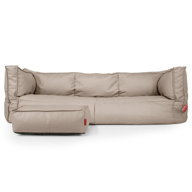 Canapé Pouf Albert 3 places - Cuir Végan Ivoire 02