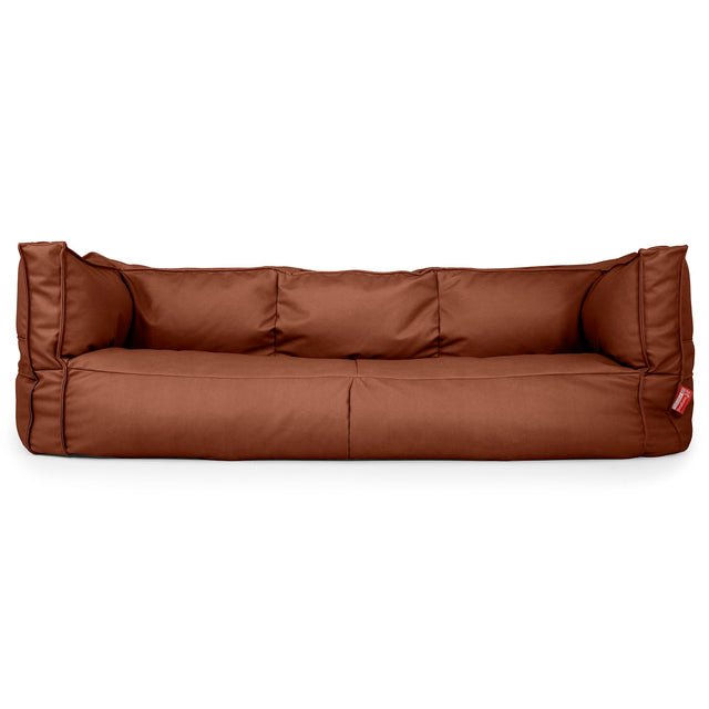 Canapé Pouf Albert 3 places - Cuir Végan Marron 01