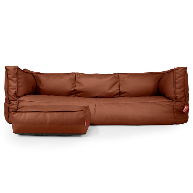 Canapé Pouf Albert 3 places - Cuir Végan Marron 02