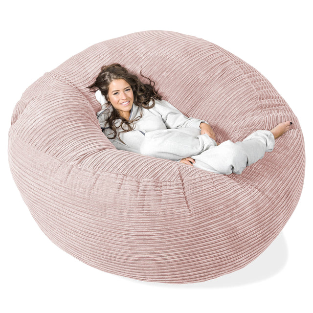 Canapé Pouf Géant Grande Mammouth - Côtelé Rose 01