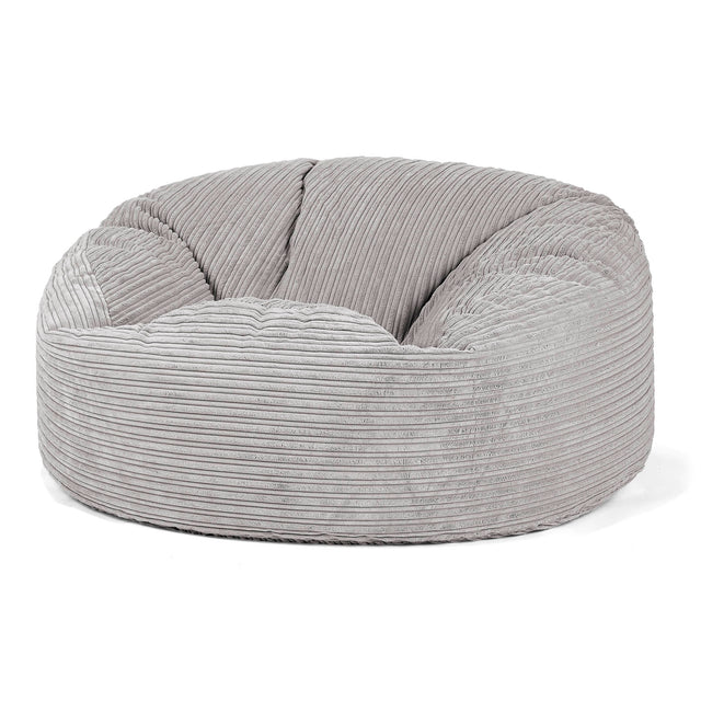 Canapé Pouf Géant Mammouth - Côtelé Gris Argent 01