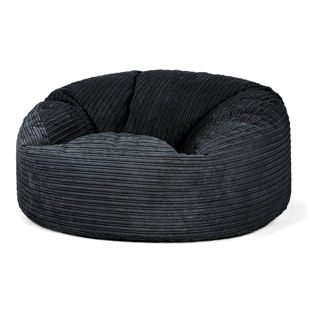 Canapé Pouf Géant Mammouth - Côtelé Noir 01