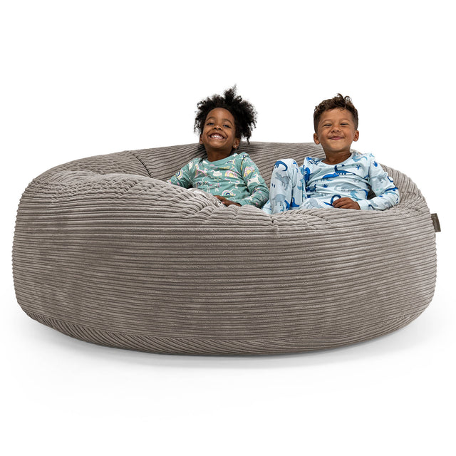 Pouf Géant pour Enfants de Taille Familiale 2-14 ans - Côtelé Anthracite 01