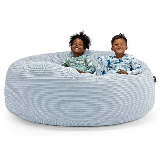 Pouf Géant pour Enfants de Taille Familiale 2-14 ans - Côtelé Bébé Bleu 01