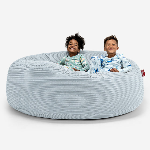 Pouf Géant pour Enfants de Taille Familiale 2-14 ans - Côtelé Bébé Bleu 01