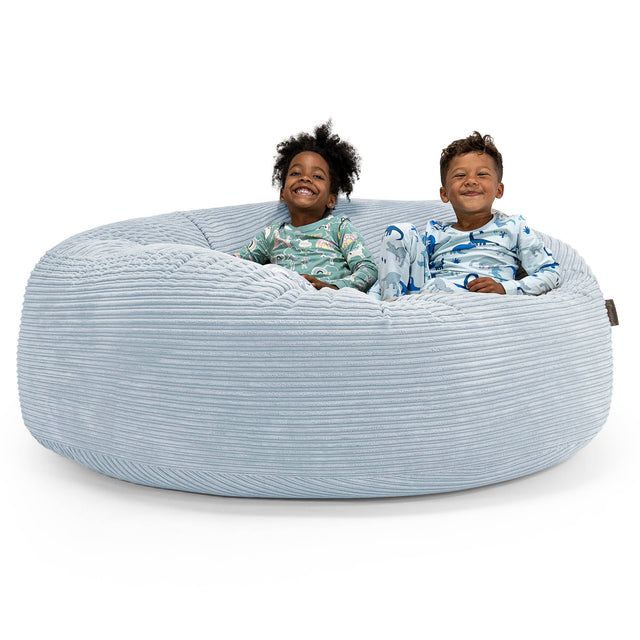 Pouf Géant pour Enfants de Taille Familiale 2-14 ans - Côtelé Bébé Bleu 01