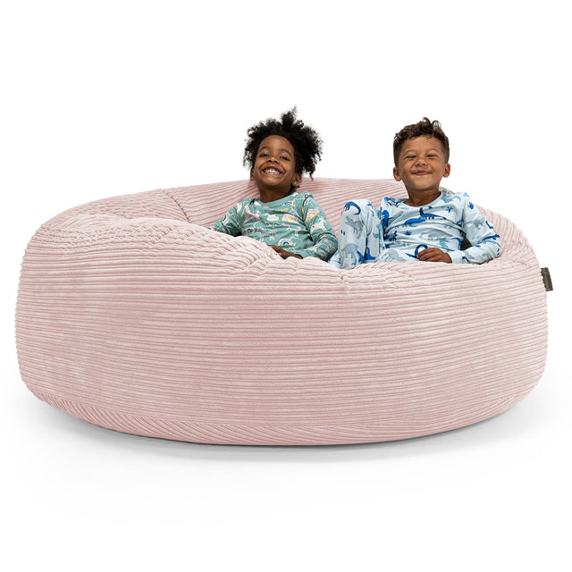 Pouf Géant pour Enfants de Taille Familiale 2-14 ans - Côtelé Rose 01