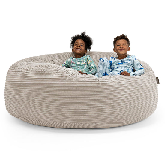 Pouf Géant pour Enfants de Taille Familiale 2-14 ans - Côtelé Vison 01