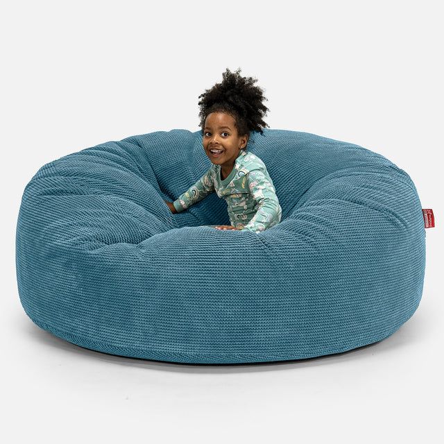 Pouf Géant pour Enfants de Taille Familiale 2-14 ans - Pompon Mer Égée 01