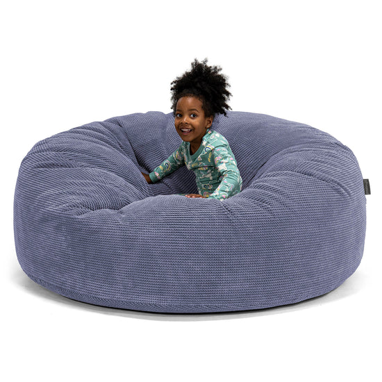 Pouf Géant pour Enfants de Taille Familiale 2-14 ans - Pompon Violet 01
