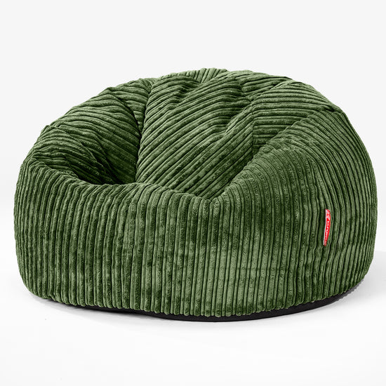 CloudSac 200 Pouf Géant Enfant à Mémoire de Forme 2-12 ans - Côtelé Vert Forêt 01
