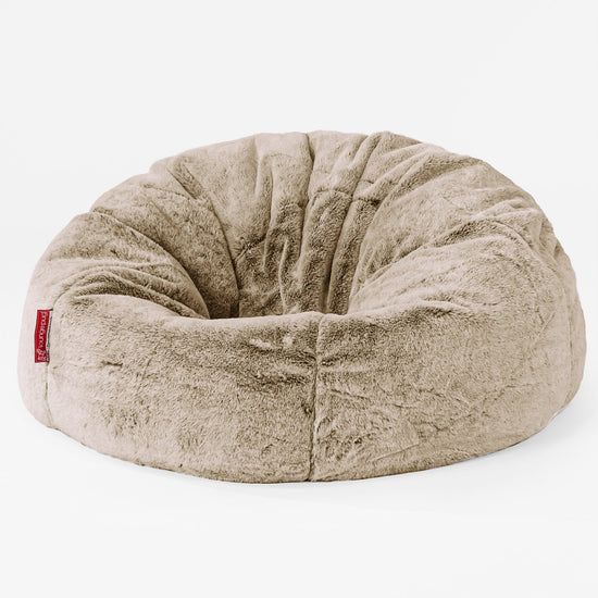 CloudSac 200 Pouf Géant Enfant à Mémoire de Forme - Fausse Fourrure Lapin Brun Doré 01