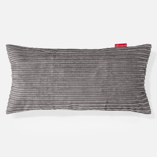 Coussin Rectangulaire Géant 40 x 80cm - Côtelé Anthracite 01